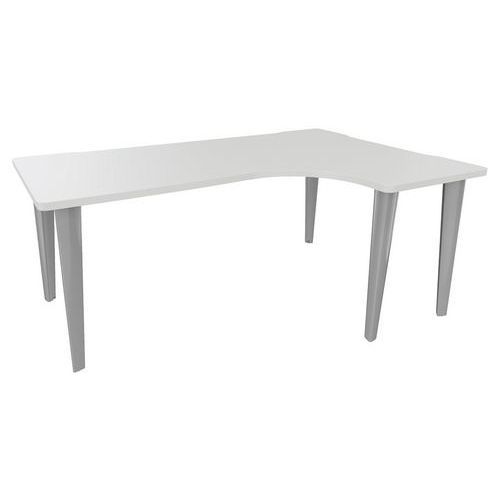 BUREAU EVIDENCE ASYMÉTRIQUE 180X120 RETOUR D BLANC/ALU - VINCO