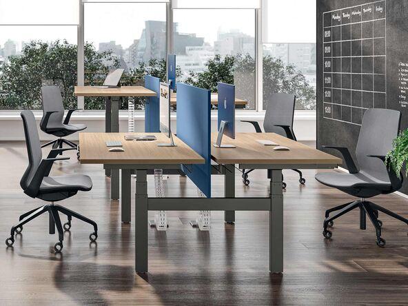 Bureau 2 personnes avec réglage en hauteur électrique et détection obstacle_0