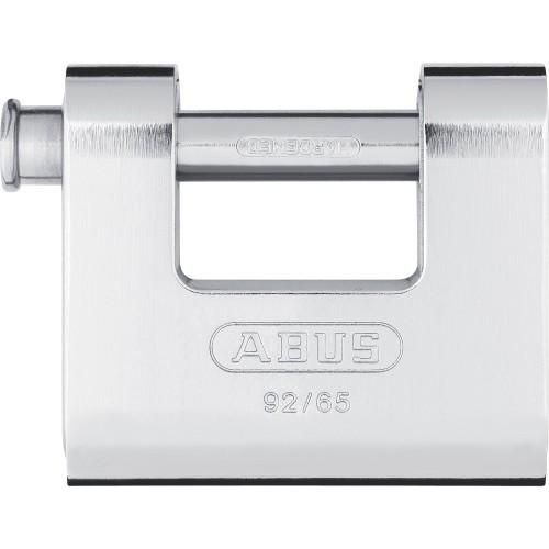 CADENAS À CLÉ - RECTANGULAIRE - GAINÉ ACIER - ANSE ACIER TREMPÉ - 92-65 ABUS