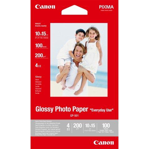 CANON PAPIER PHOTO BRILLANT 4 × 6 PO (10 × 15 CM) GP-501 - 100 FEUILLES