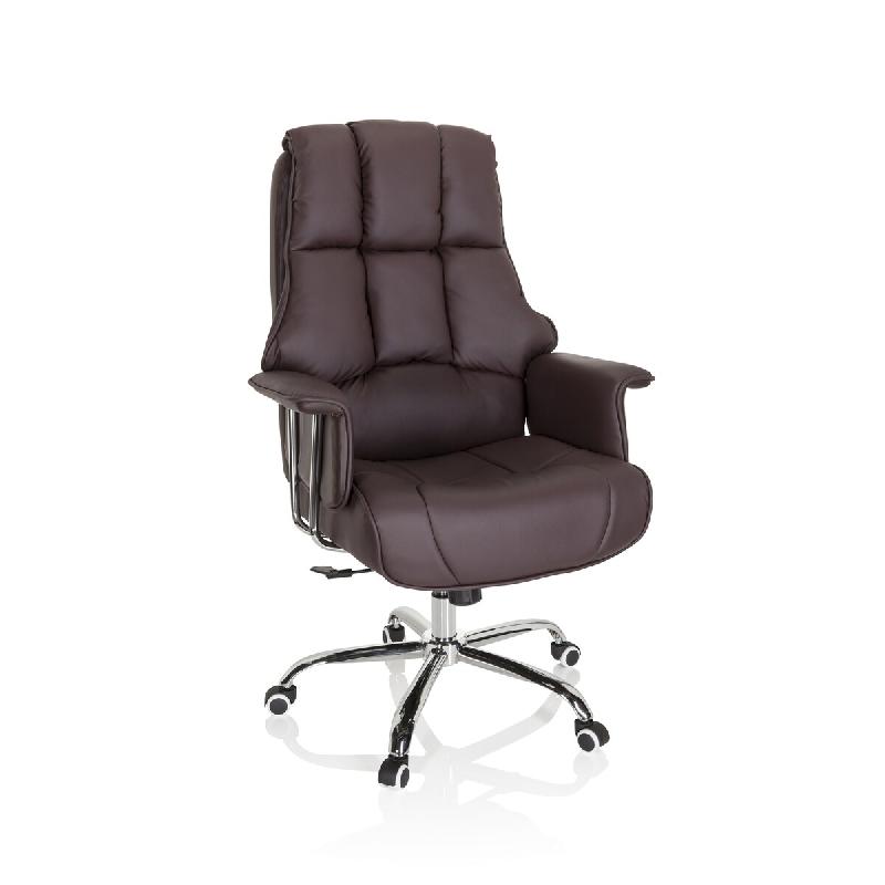 Chaise de bureau / Fauteuil pivotant COMMANDER Similicuir Marron hjh OFFICE - marron plastique 706815_0