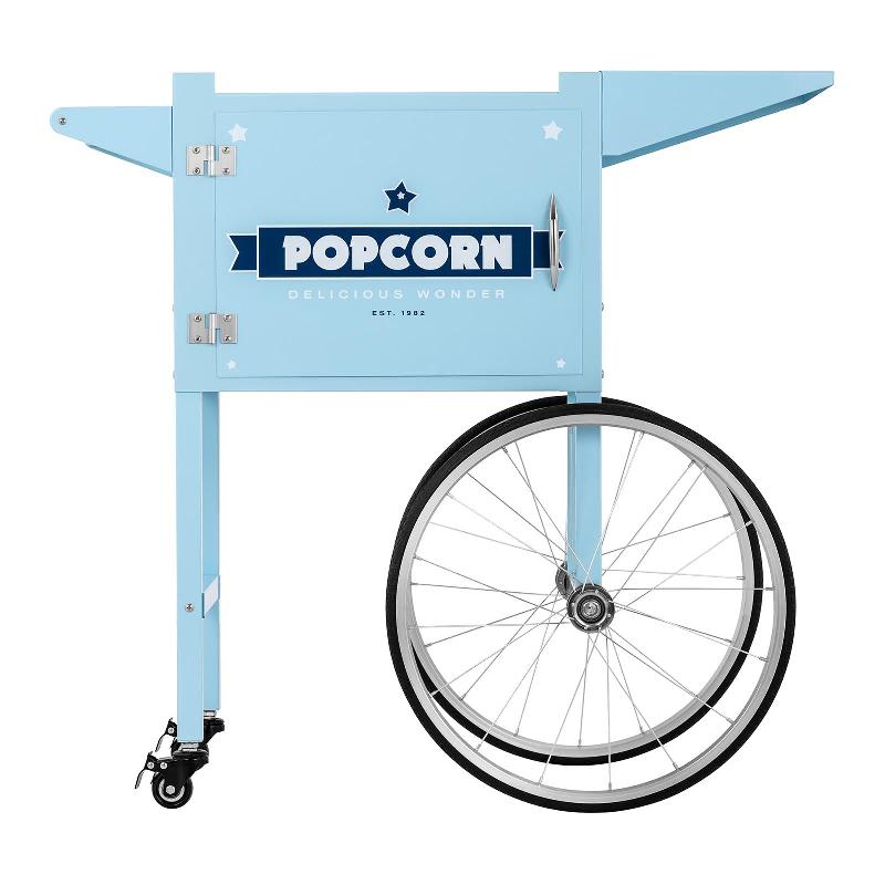 Chariot à popcorn coloris bleu - hauteur de travail 94 cm - tôle d'acier robuste - 14_0004911_0
