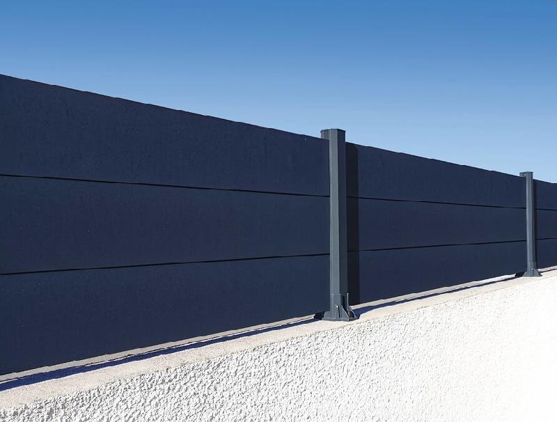 Clôture en Aluminium Pleine Lames 150x20mm PB06 Extérieure à Visser sur Muret ou Applique (à l'Anglaise) Sur Mesure Référence: Clôture Alu Pleine 150 Visser_0