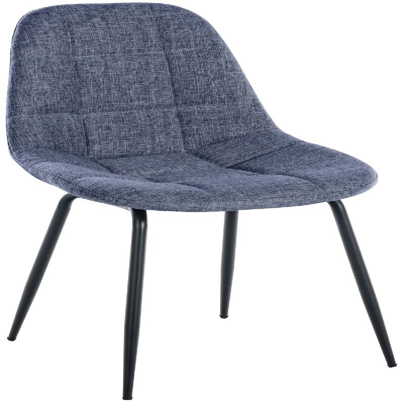CLP Chaise de salle à manger Tom avec Pieds en métal noir Bleu/Tissu - bleu textile 321172_0