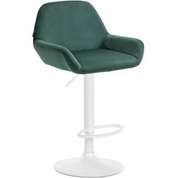 CLP Tabouret de bar Braga Velours avec pied en métal réglable et pivotant Vert foncé/Blanc - vert textile 320911_0