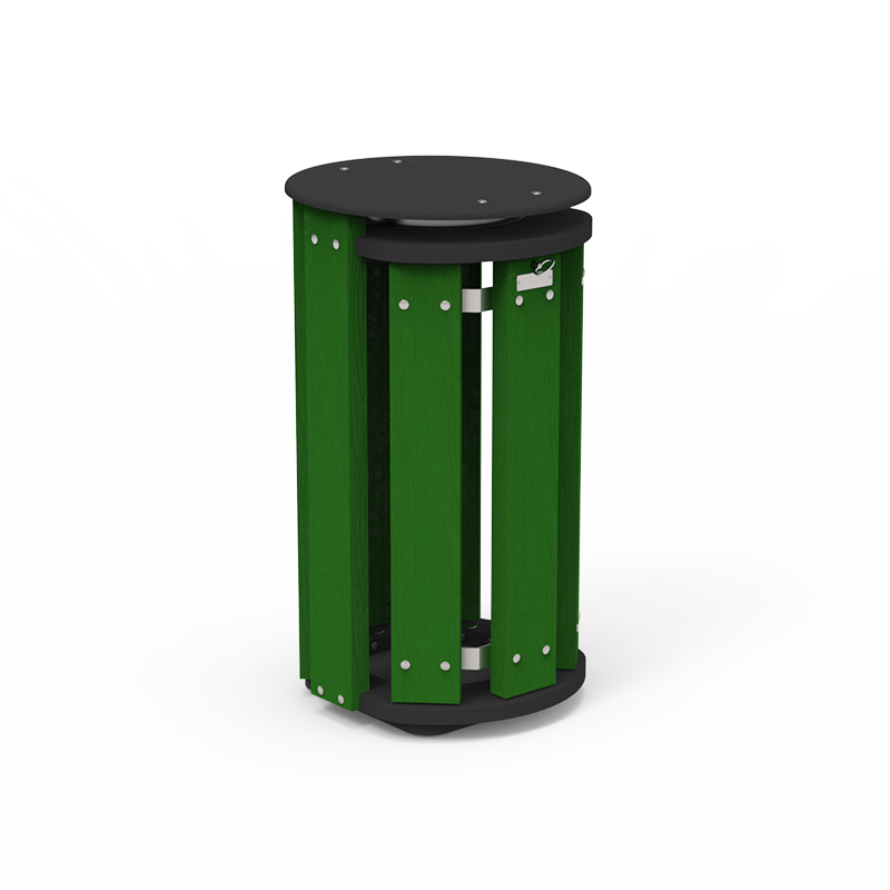 Corbeille FORESTIER - Porte-sac 100 L avec couvercle - Plastique recyclé - STD OR-COR-06-PSC_0