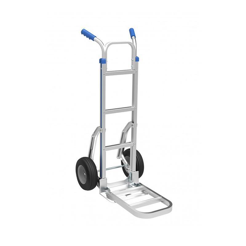 Diable aluminium Rolléco - double pelle, charge maximale 200 kg, roues increvables_0