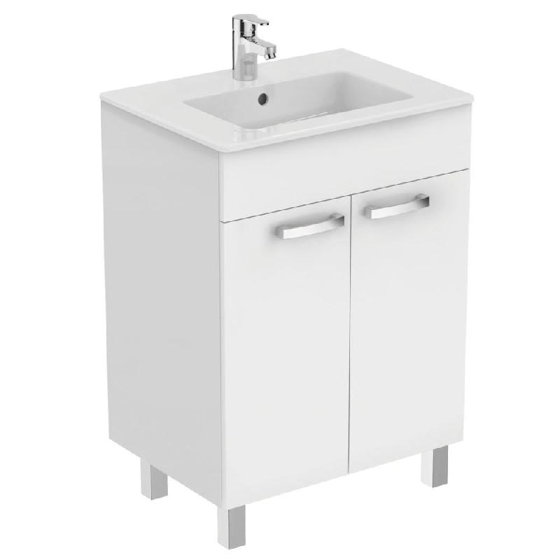 Ensemble meuble et lavabo-plan ulysse, 2 portes - blanc - 60cm_0