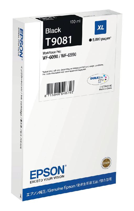 EPSON T9081 XL CARTOUCHE D'ENCRE ORIGINALE GRANDE CAPACITÉ C13T908140 - NOIR
