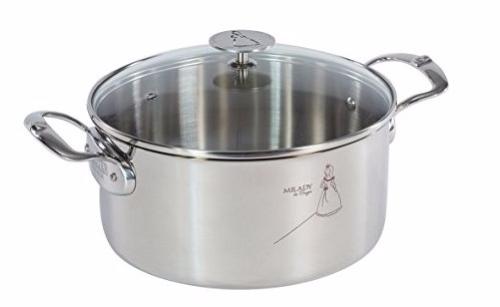 Faitout avec couvercle en verre 20 cm - Milady de Buyer - anses en fonte inox - 3L_0