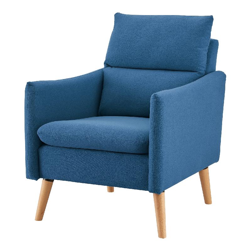 Fauteuil de salon élégant - 85 x 64 x 77 cm - Bleu naturel - Réf. 03_0007124_0