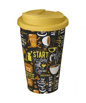 GOBELET ISOLANT BRITE-AMERICANO 350ML AVEC COUVERCLE ANTI-FUITE - JAUNE - GOBELETS ET MUGS PERSONNALISÉS