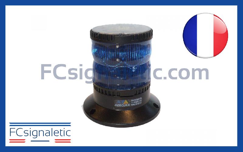 Gyrophare Gyroled bleu embase ISO classe 2 flash STANDBY MERCURA 23527-01_0