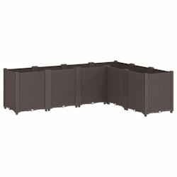 Helloshop26 - Jardinière bac lit surélevé plantes fleurs terrasse jardin 160 x 120 x 53 cm polypropylène marron 02_0037455 - 3000217817351_0