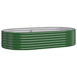 Helloshop26 - Jardinière bac lit surélevé plantes fleurs terrasse jardin de jardin acier enduit de poudre 175 x 100 x 36cm vert 02_0039588 - 300021_0