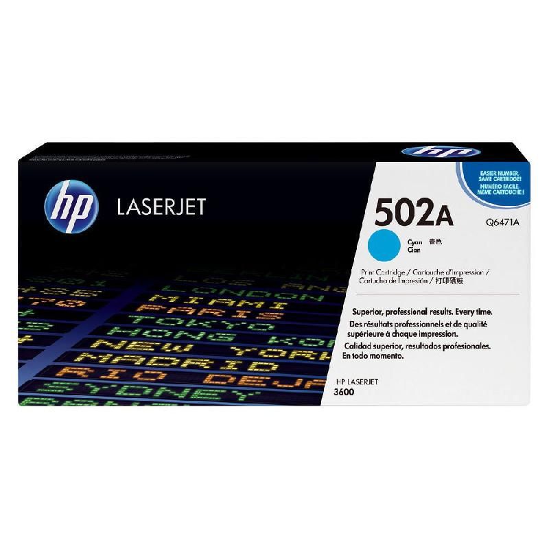 HEWLETT PACKARD TONER ORIGINAL 502A (Q6471A) - COULEUR: CYAN