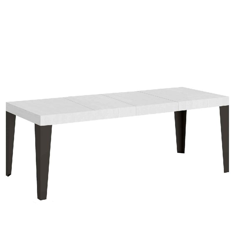 Itamoby Table Extensible 160/420X90 Cm Flame Premium Frêne Blanc Avec Pieds Anthracite - blanc 8050598903872_0