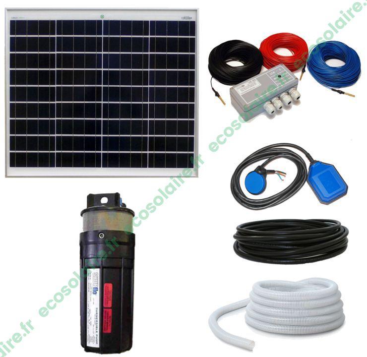 Kit pompe solaire immergée Shurflo - 50W 12V avec accélérateur, câblage et accessoires_0