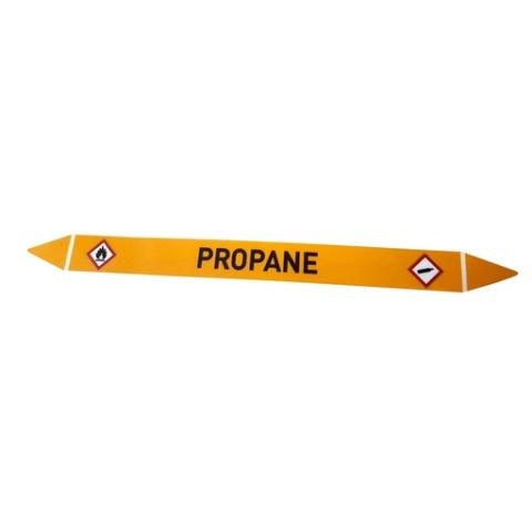 LOT DE 5 - MARQUEUR DE TUYAUTERIE - PROPANE - NFX 08-105 - VINYLE 450 X 52 MM