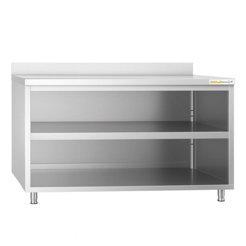 Meuble bas inox ouvert 1800x700 mm adossée PREMIUM - GOLDINOX - gris inox 3701770812905_0