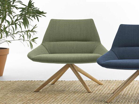 Fauteuil Dunas XL Wood avec pied pyramidal giratoire_0