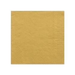 Papstar Serviettes, 3 plis pliage 1/4 25 cm x 25 cm or - doré papier 86110_0