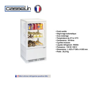Petite vitrine réfrigérée positive Casselin 58L - Froid ventilé - Dégivrage automatique_0