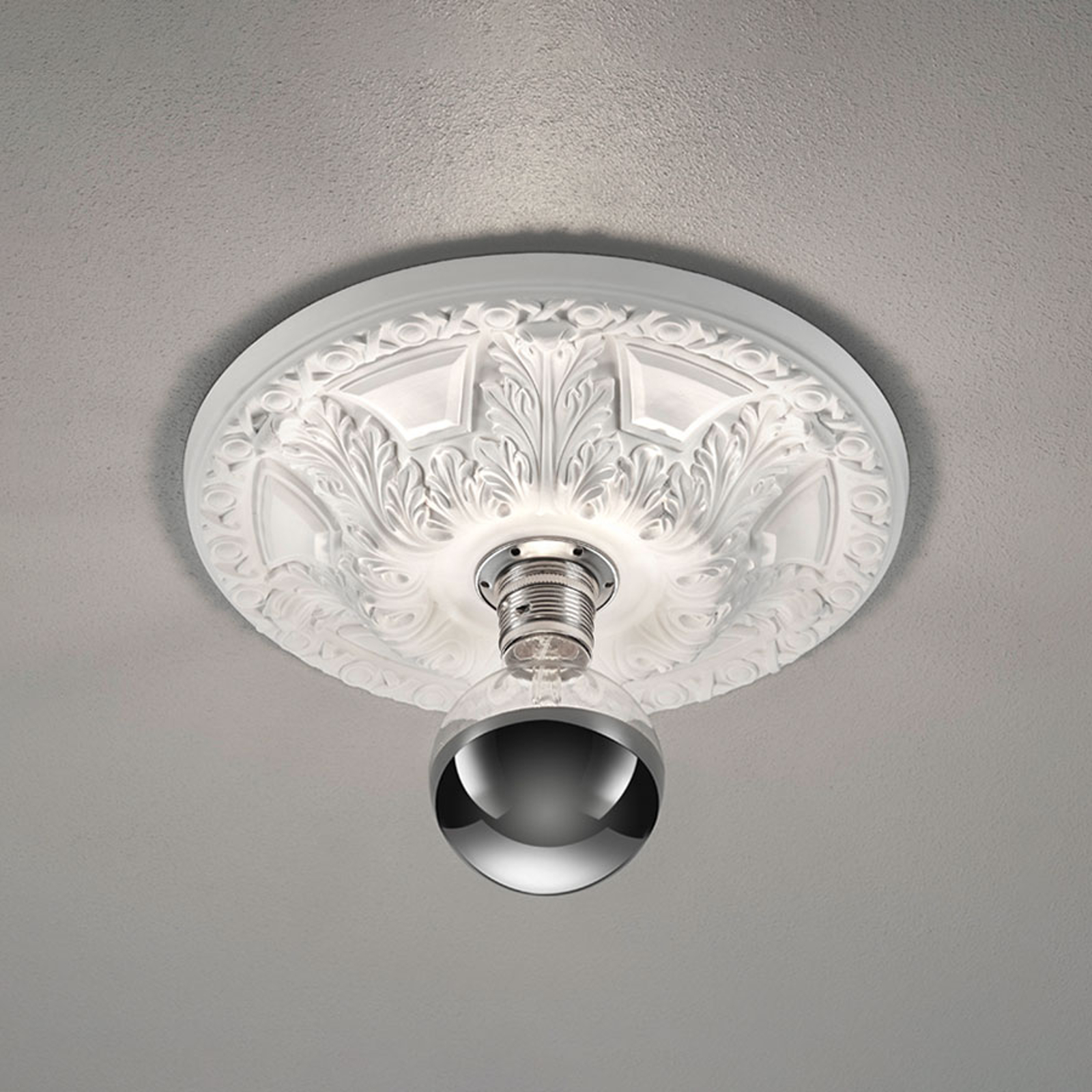 TRIO LIGHTING PLAFONNIER LILLY, PLÂTRE, ASPECT STUC Ø 30 CM