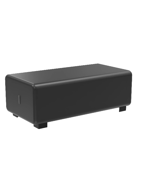 Pouf 2 places simili cuir noir_0