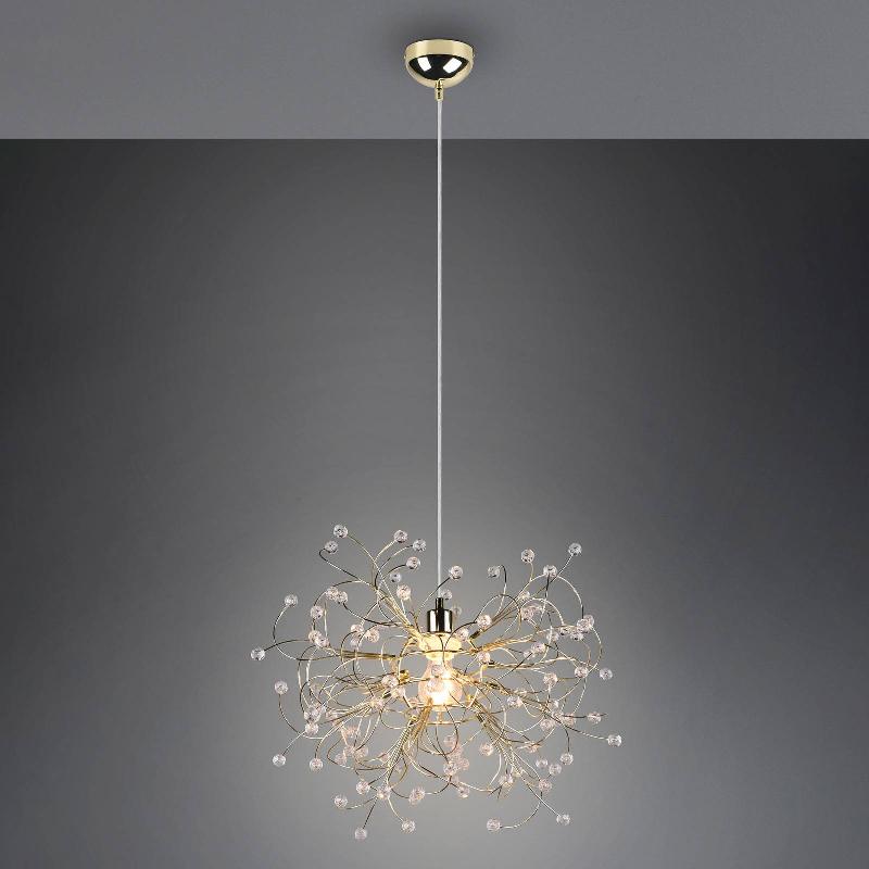REALITY LEUCHTEN SUSPENSION GLORIA, E27, À UNE LAMPE, LAITON