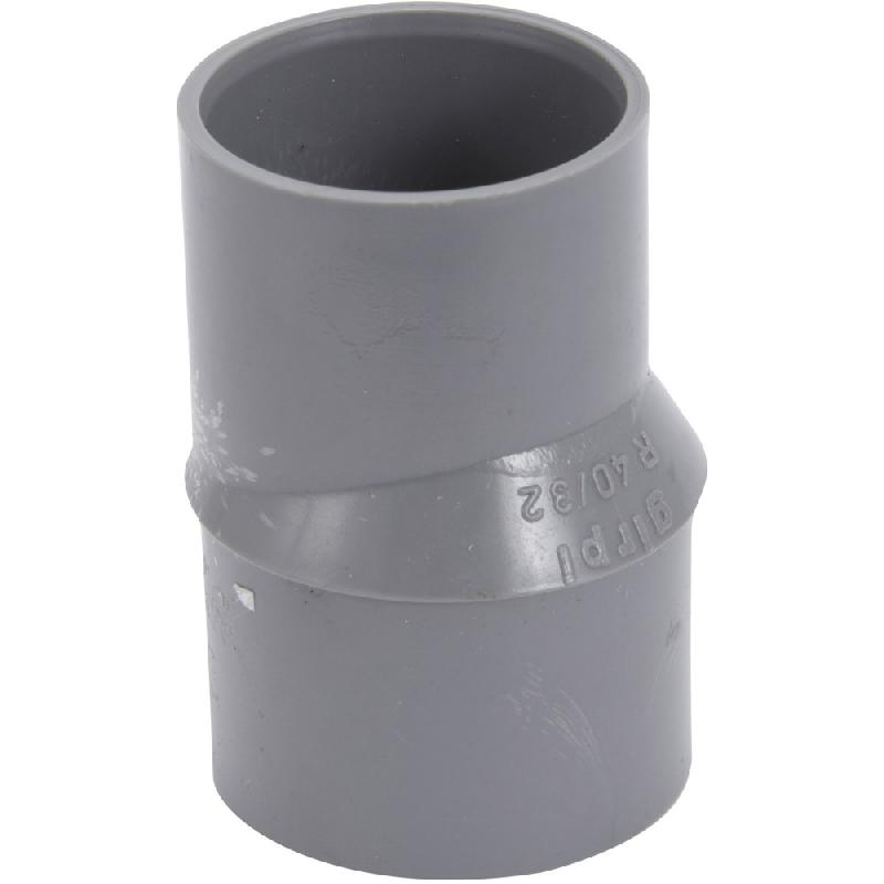 Réduction excentrée en PVC à coller - femelle/mâle - D40/32 - raccordement PVC_0