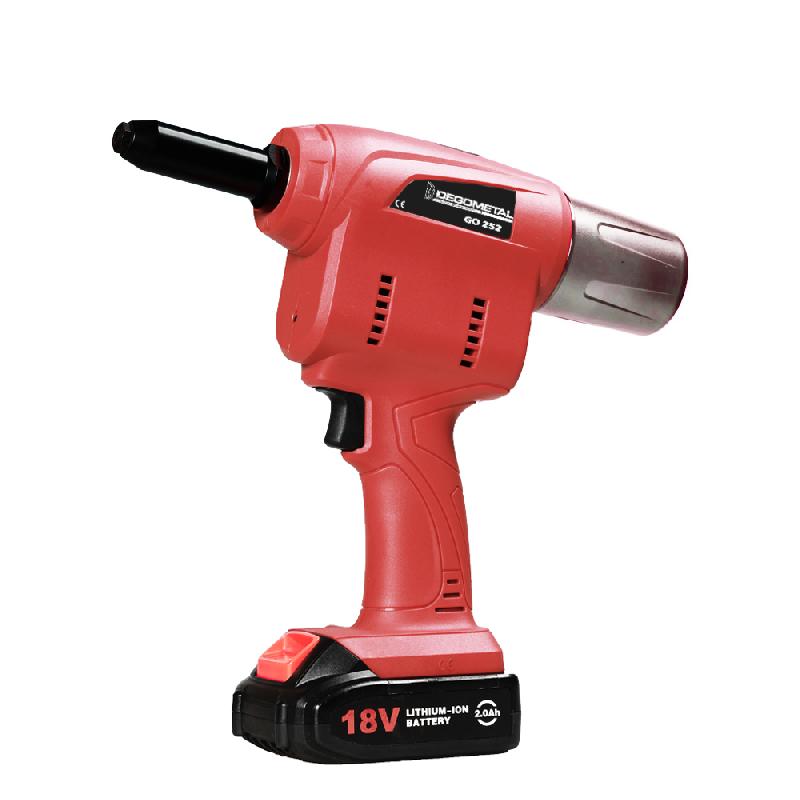 RIVETEUSE 18V + 2 BATTERIES 2AH + CHARGEUR + COFFRET - DEGOMETAL - GO252L2