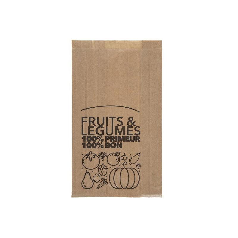 Sachet kraft brun fruits et légumes - capacité 500g - 14+9x20,5cm - par 1000_0
