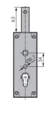 Serrure de garage verouillage haut sans ressort épaisseur 18mm - WSS - 16520000010 - 389539_0