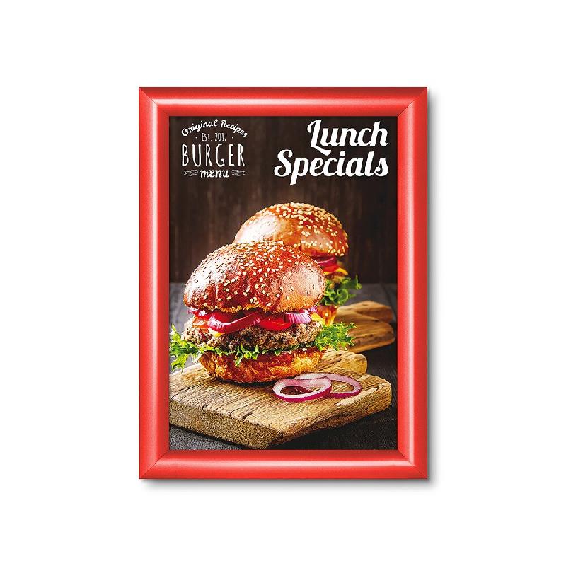 SHOWDOWN Displays Exposiciónate Cadre Clic-Clac Standard A4 Coins En Onglet 25 mm Rouge KRA4G25C3020 - rouge aluminium KRA4G25C3020_0