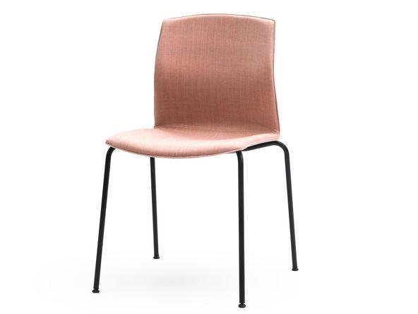 Lot de 4 chaises Kabi tapissées pied en métal_0