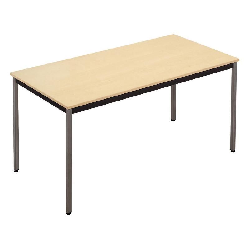 SODEMATUB TABLE MODULAIRE DOMINO RECTANGLE - L. 120 X P. 60 CM - PLATEAU ERABLE - PIEDS GRIS