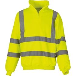 Sweat shirt de travail col zippé haute visibilité  jaune T.XL Yoko - XL jaune polyester 6933883206266_0
