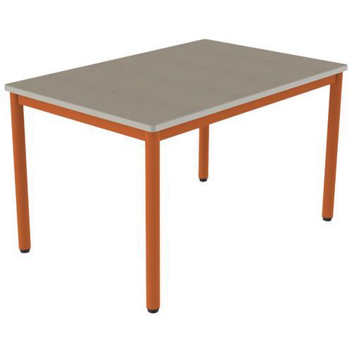 TABLE CARÉLIE 120X80 T5 STR POLY. ÉRABLE GOTL. BEIGE/PAPAYE - MOBIDECOR