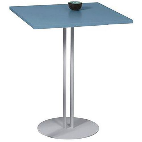 TABLE ROXANE PIÈTEMENT 2 TUBES 60 X 60 CM CÈDRE BLEU/ GRIS