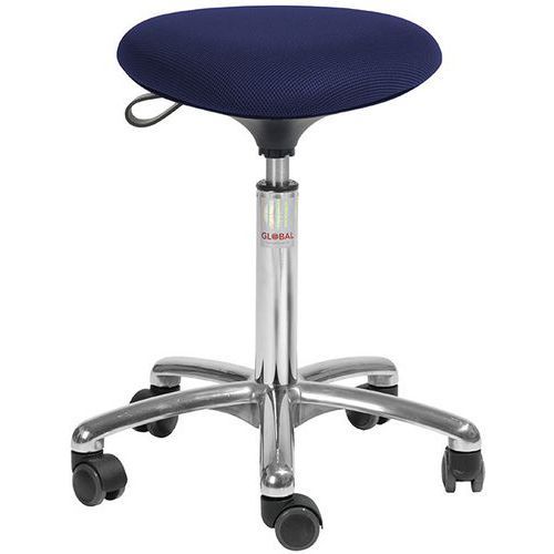 TABOURET TRIA-TISSU 3D-MEDIUM-ROULETTESEASY ROLLING-BLEU - GLOBAL PROFESSIONAL SEATING