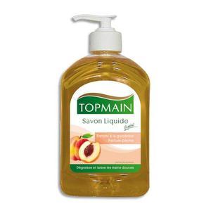 Topmain - Savon liquide doux à la glycérine - Flacon pompe 500 ml - Parfum pêche_0