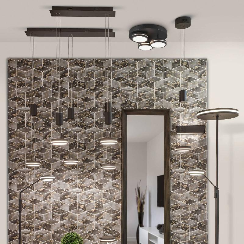 TRIO LIGHTING PLAFONNIER LED FRANKLIN À TROIS LAMPES ANTHRACITE
