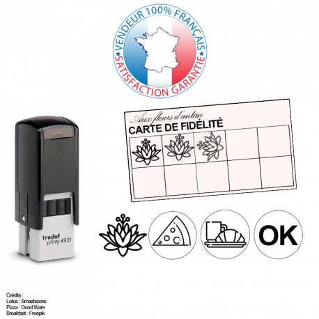 Tampon encreur Trodat Printy 4921 - empreinte 2 lignes 12x12 mm offerte - référence 025-trodat-printy-4921_0