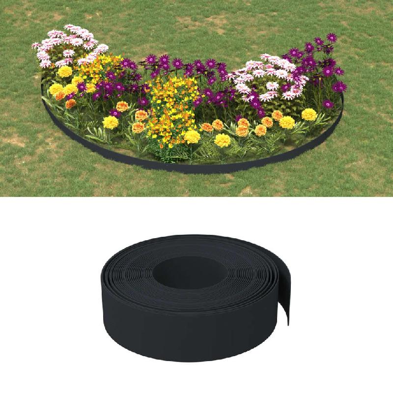 Vidaxl bordure de jardin noir 10 m 15 cm polyéthylène 154397_0