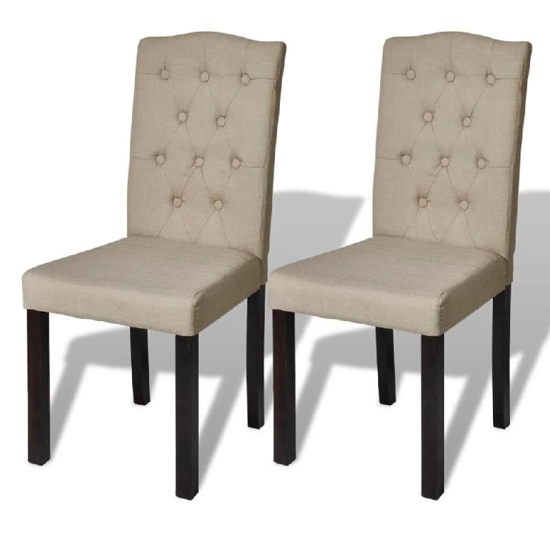 VidaXL Chaises à manger lot de 2 poil de chameau tissu Modèle Arvanelle - 240557_0