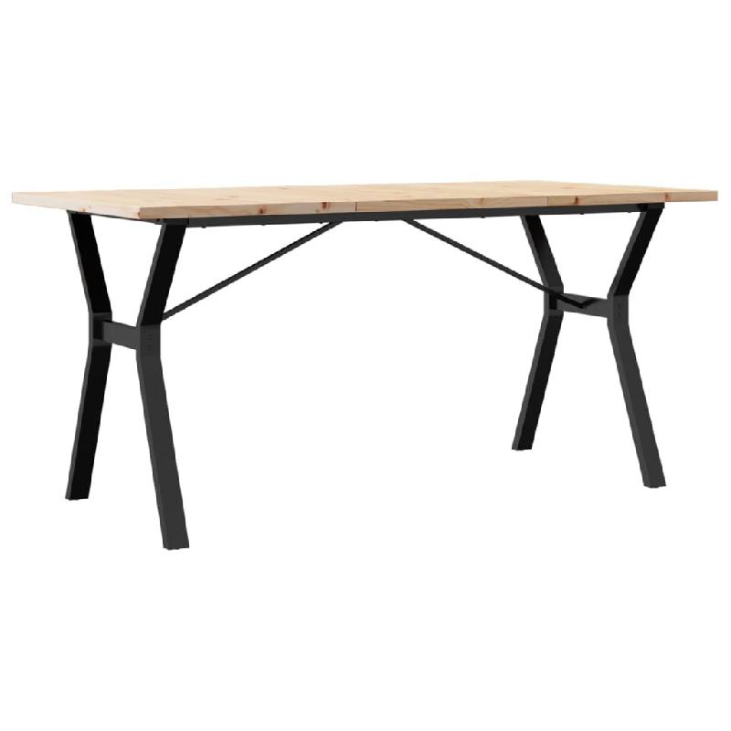 VidaXL Table à manger cadre en Y 160x80x75,5 cm bois pin massif acier Modèle Sirius - 3282787_0