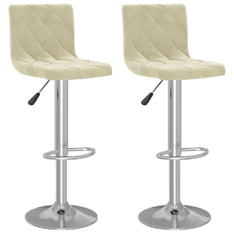 VidaXL Tabourets de bar lot de 2 crème velours Modèle Lofty Chic - 333686_0