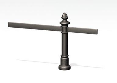 01.053.Sc - Potelets fixes Zano - Acier noir ou inoxydable - Hauteur 100 cm - Poids 10 kg_0