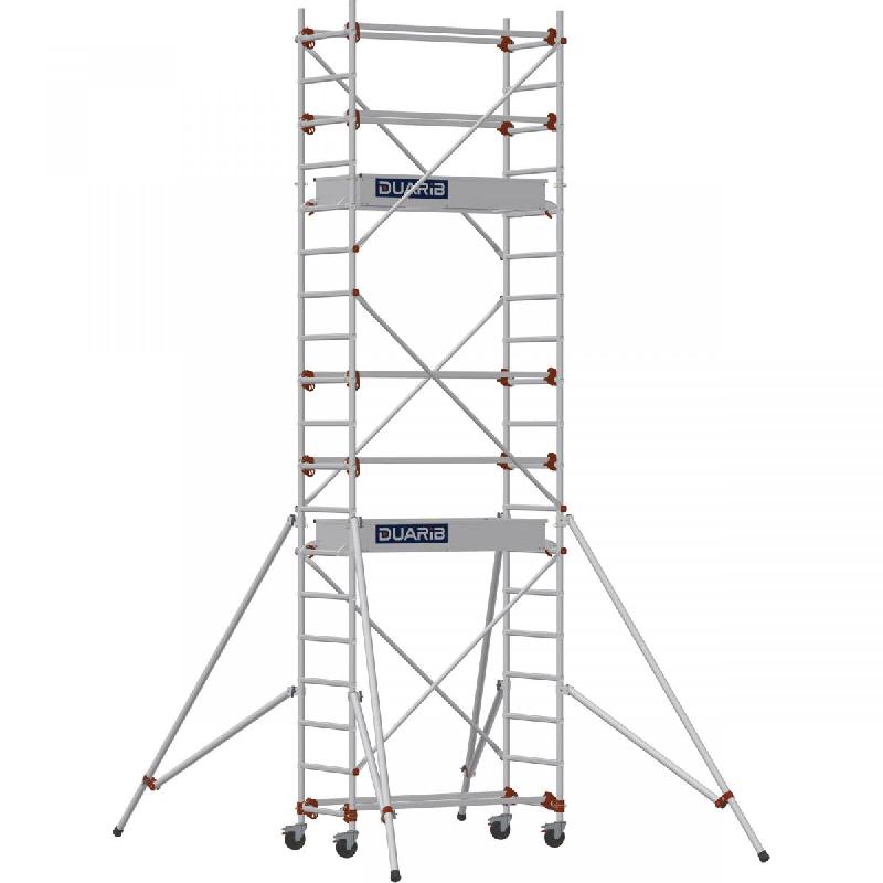 Échafaudage roulant aluminium AL 135 version standard - Hauteur de travail : 5,80 m - DUARIB - 613114_0